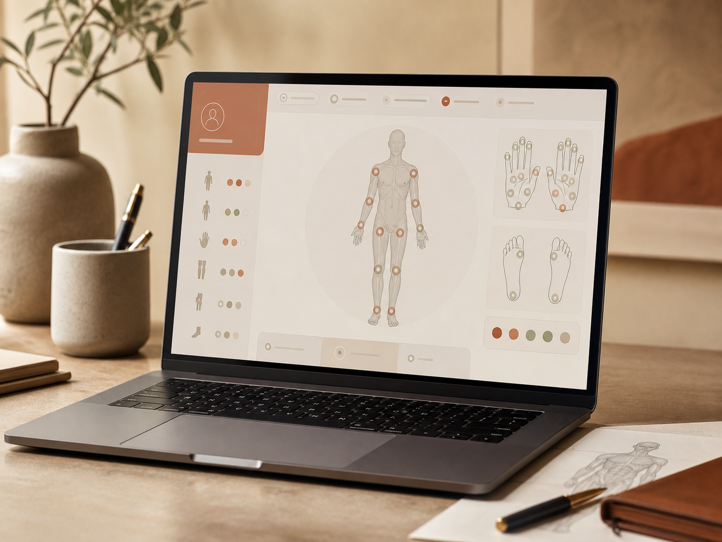 Representational cover art showing an illustrative joint examination software workflow.